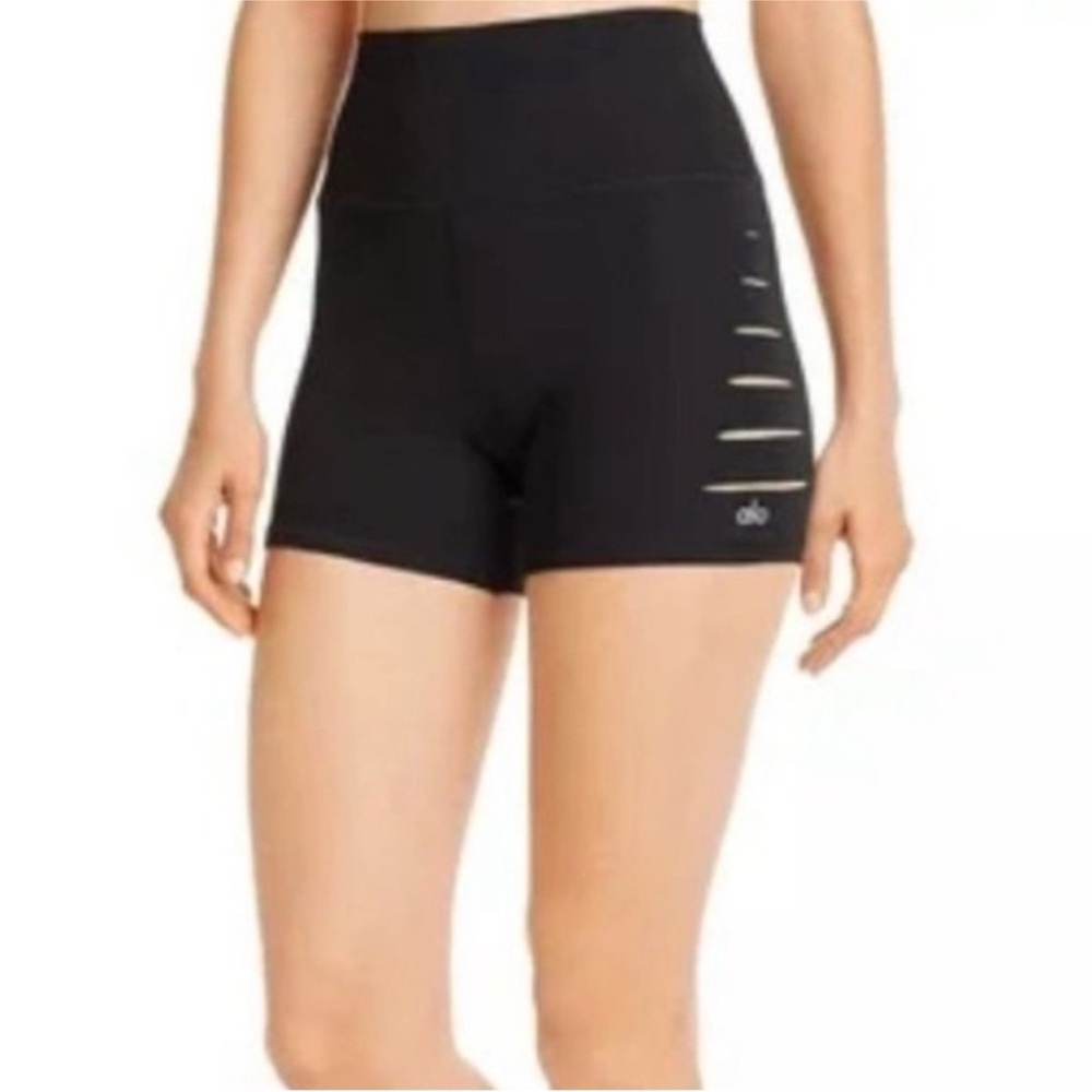 ALO Yoga Women's Black Cutout Bike Shorts